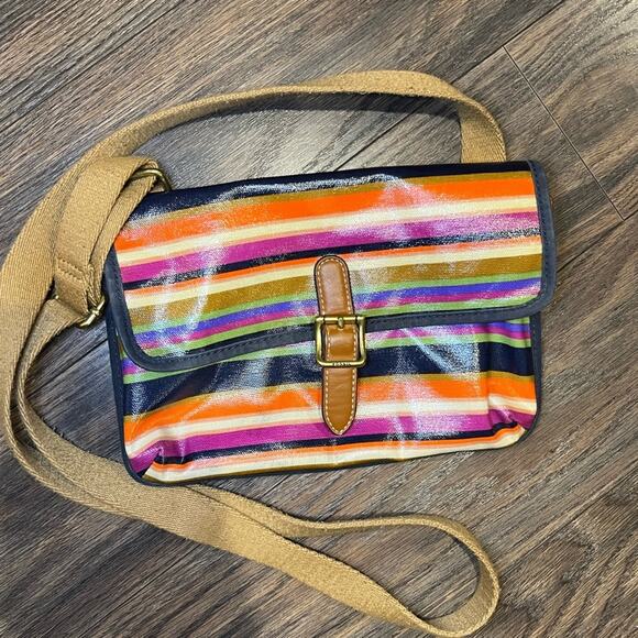 Fossil Striped Coated Canvas Crossbody Bag - Picture 2 of 8